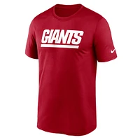 Men's Nike Red New York Giants Primetime Legend Wordmark Performance T-Shirt