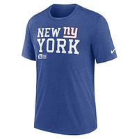 Men's Nike Royal New York Giants Overlap Lockup Tri-Blend T-Shirt