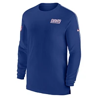 Men's Nike Royal New York Giants Sideline Coach UV Performance Long Sleeve T-Shirt
