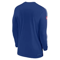 Men's Nike Royal New York Giants Sideline Coach UV Performance Long Sleeve T-Shirt