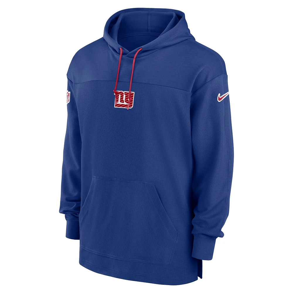 Men's Nike Royal New York Giants Sideline Jersey Performance Pullover Hoodie