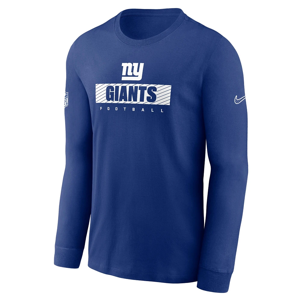 Men's Nike Royal New York Giants Sideline Performance Long Sleeve T-Shirt