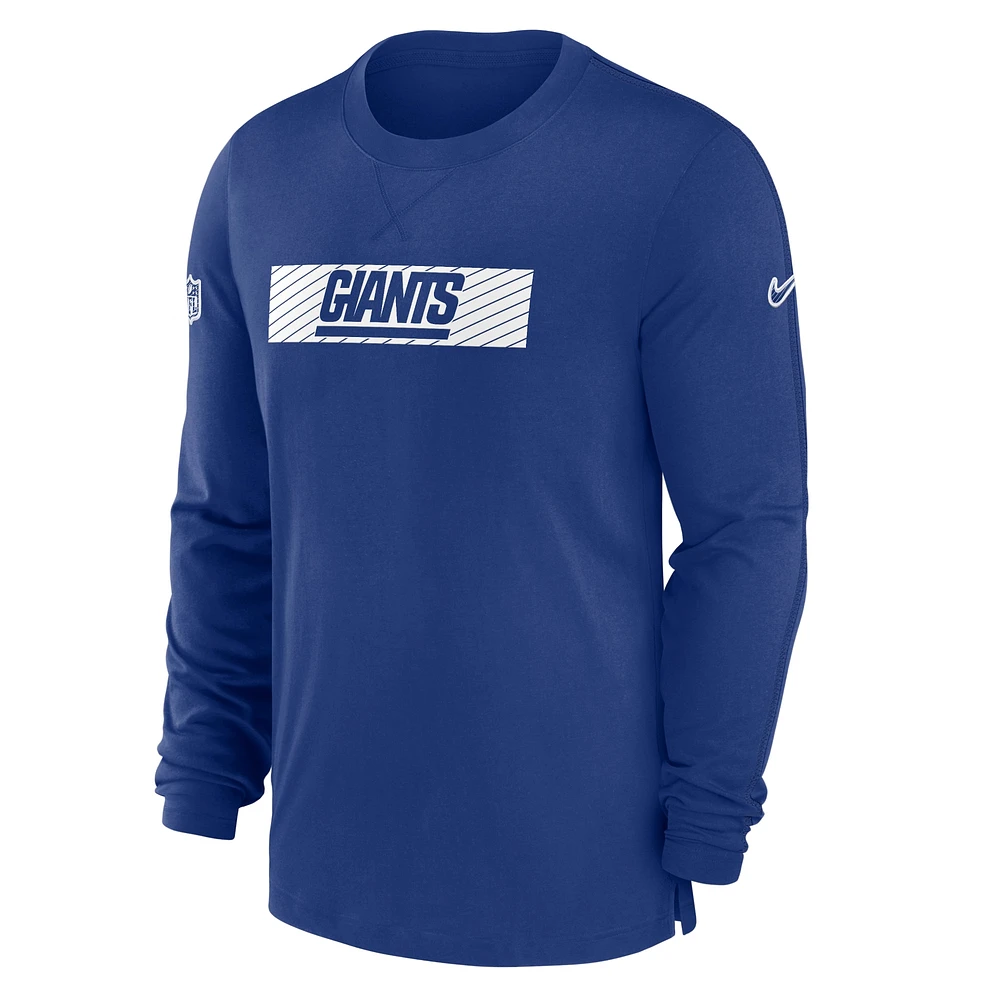 Men's Nike Royal New York Giants Sideline Player Performance Long Sleeve T-Shirt