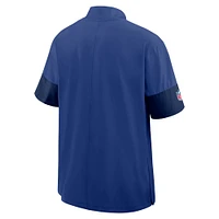 Veste d'entraîneur Nike Royal New York Giants à manches courtes et quart de zip pour homme