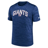 T-shirt Nike Royal New York Giants Sideline Velocity Athletic Stack Performance pour homme