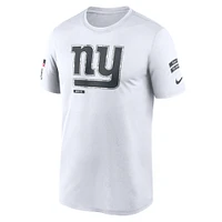 Men's Nike White New York Giants 2024 Salute To Service Legend Performance T-Shirt
