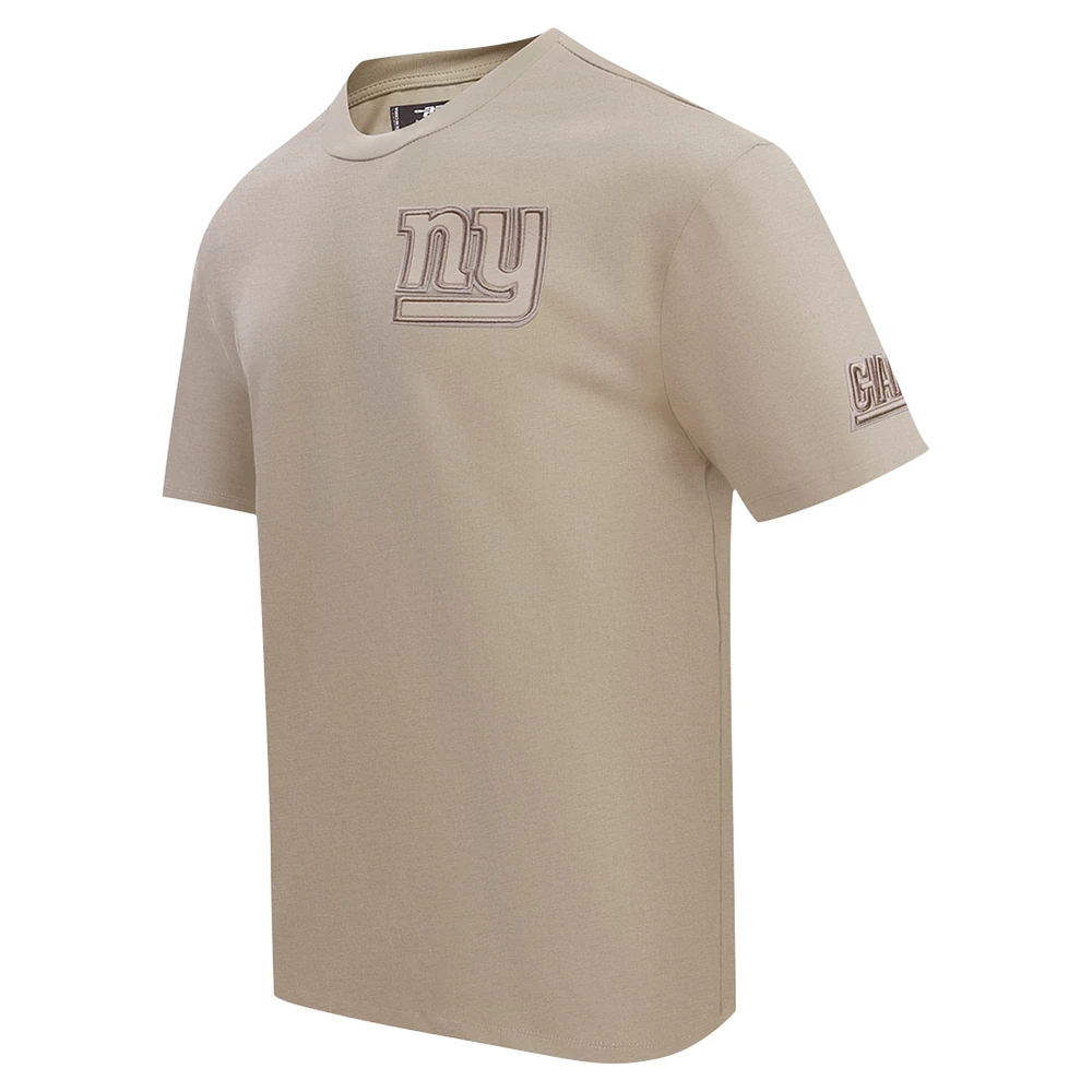 Men's Pro Standard Tan New York Giants Drop Shoulder T-Shirt