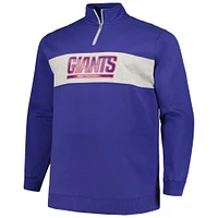 Veste en polaire à quart de zip Profile Royal New York Giants pour hommes