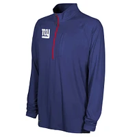 Men's Royal New York Giants Combine Authentic Raglan Quarter-Zip Top