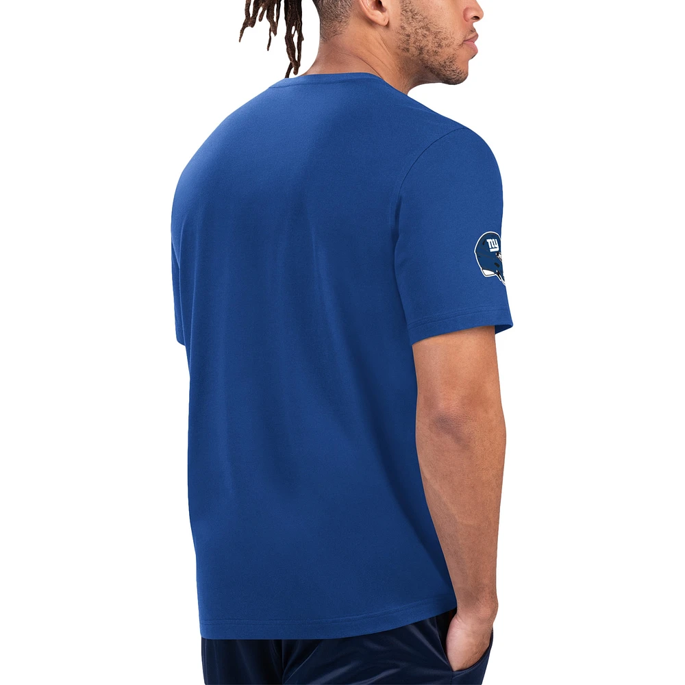 Men's Starter Royal/Red New York Giants Finish Line T-Shirt