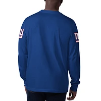 Men's Starter Royal New York Giants Clutch Hit Long Sleeve T-Shirt
