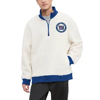 Men's Tommy Hilfiger  Cream New York Giants Jordan Sherpa Quarter-Zip Sweatshirt