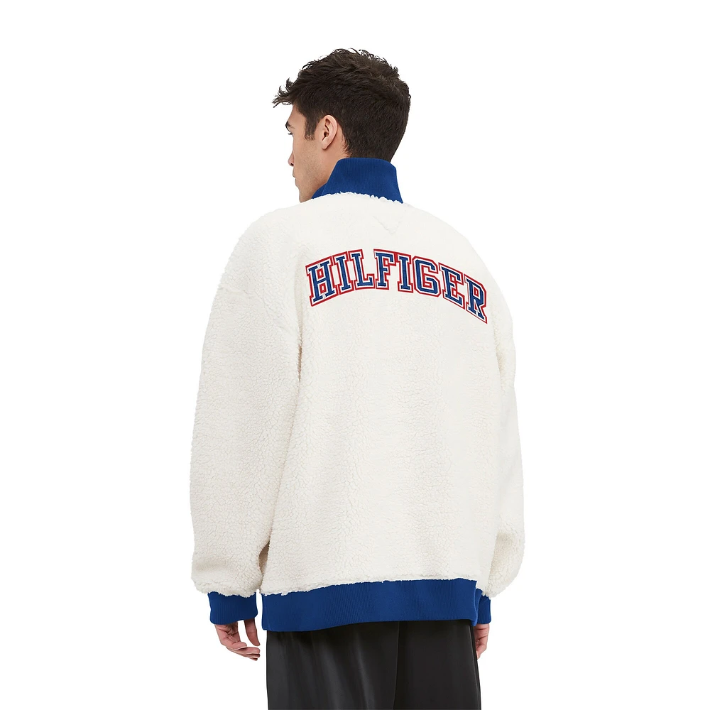 Men's Tommy Hilfiger  Cream New York Giants Jordan Sherpa Quarter-Zip Sweatshirt