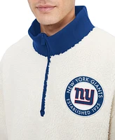 Men's Tommy Hilfiger  Cream New York Giants Jordan Sherpa Quarter-Zip Sweatshirt