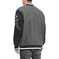 Men's Tommy Hilfiger  Heather Gray/Black New York Giants Gunner Full-Zip Varsity Jacket