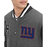 Men's Tommy Hilfiger  Heather Gray/Black New York Giants Gunner Full-Zip Varsity Jacket