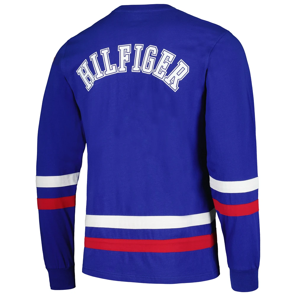 Men's Tommy Hilfiger Royal/Red New York Giants Nolan Long Sleeve T-Shirt