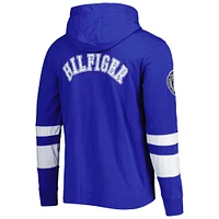 Men's Tommy Hilfiger Royal/White New York Giants Alex Long Sleeve Hoodie T-Shirt