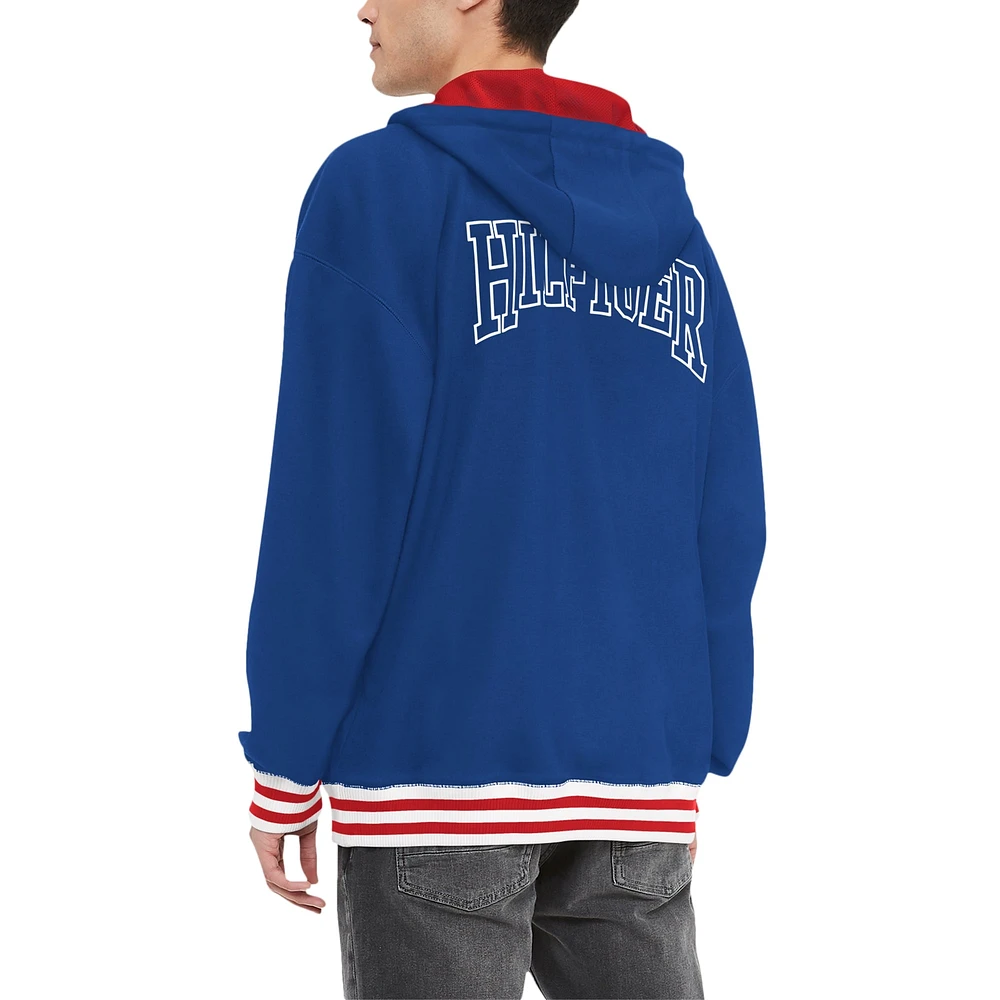Men's Tommy Hilfiger Royal New York Giants Aaron Quarter-Zip Hoodie