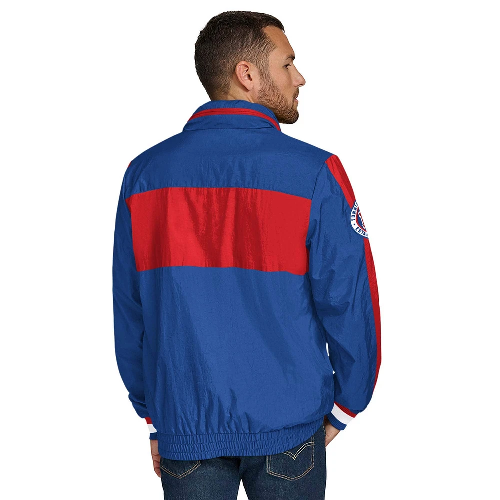 Men's Tommy Hilfiger Royal New York Giants Gael Lightweight Half-Zip Hoodie Jacket