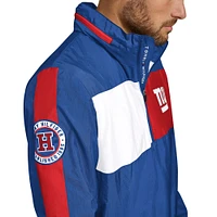 Men's Tommy Hilfiger Royal New York Giants Gael Lightweight Half-Zip Hoodie Jacket
