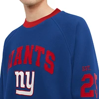 Sweat-shirt Tommy Hilfiger Royal/Rouge New York Giants Reese Raglan Tri-Blend pour hommes