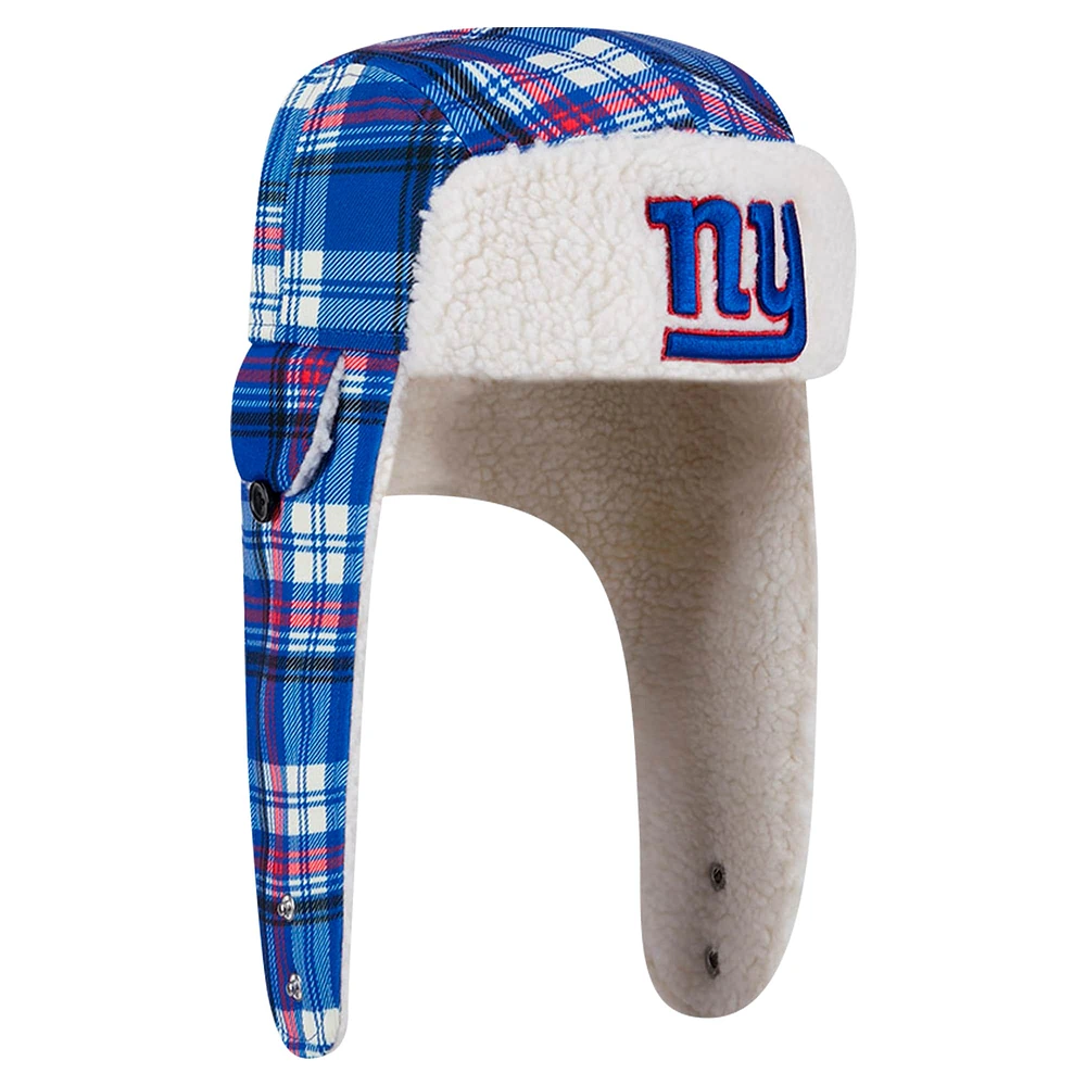 Casquette trappeur Sherpa à carreaux New Era Royal York Giants
