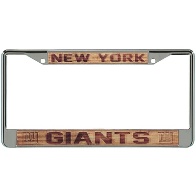 Cadre de plaque d'immatriculation en acrylique, motif bois des Giants de New York