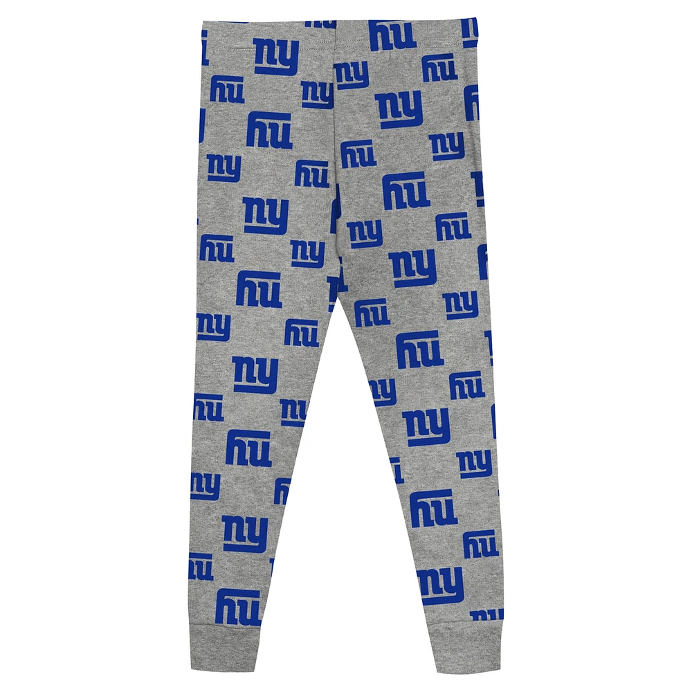 Preschool Heather Gray New York Giants Long Sleeve T-Shirt and Pants Sleep Set