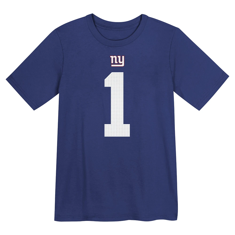 Preschool Nike Malik Nabers Royal New York Giants Name & Number T-Shirt