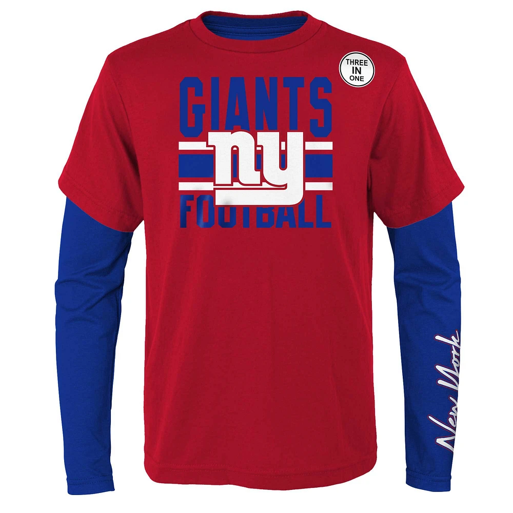 Preschool Red/Royal New York Giants Fan Fave T-Shirt Combo Set