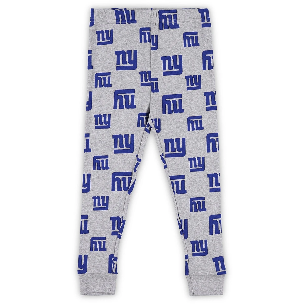 Toddler Heather Gray New York Giants Long Sleeve T-Shirt and Pants Sleep Set
