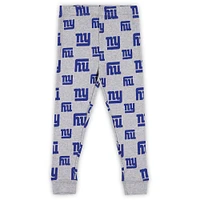 Toddler Heather Gray New York Giants Long Sleeve T-Shirt and Pants Sleep Set