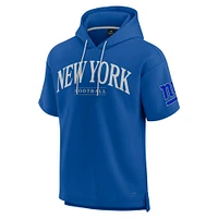 Unisex Fanatics  Royal New York Giants Elements Ready Short Sleeve Pullover Hoodie