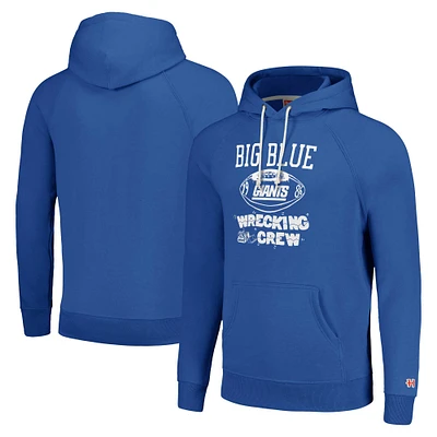 Unisex Homage  Royal New York Giants Hyperlocal Raglan Pullover Hoodie