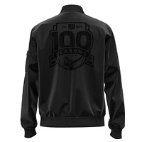 Blouson aviateur unisexe noir Hugo Boss New York Giants 100e saison à boutons-pression