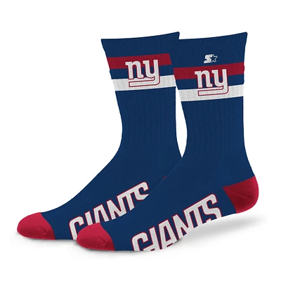 Chaussettes unisexes Starter New York Giants Team Color Two-Stripe Crew