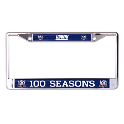 Plaque d'immatriculation en métal WinCraft New York Giants 100e saison