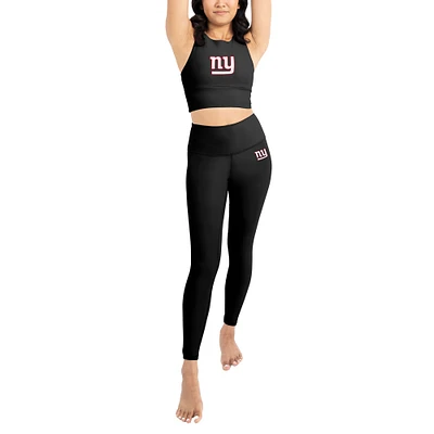 Ensemble legging et soutien-gorge midi femme de coloris noir New York Giants
