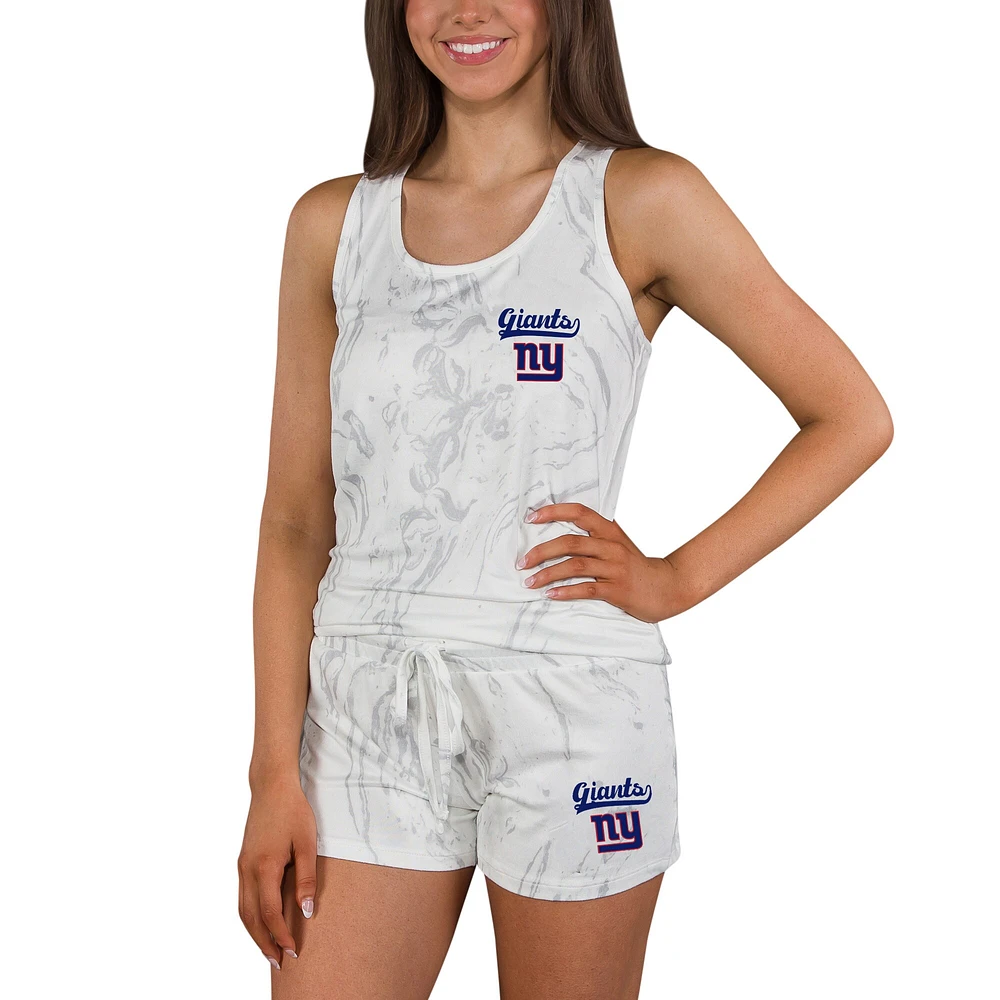 Women's Concepts Sport New York Giants Quartz Hacci Knit Tank Top & Shorts Sleep Set