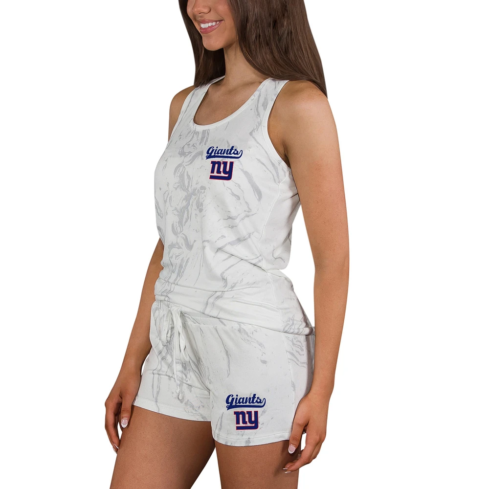 Women's Concepts Sport New York Giants Quartz Hacci Knit Tank Top & Shorts Sleep Set