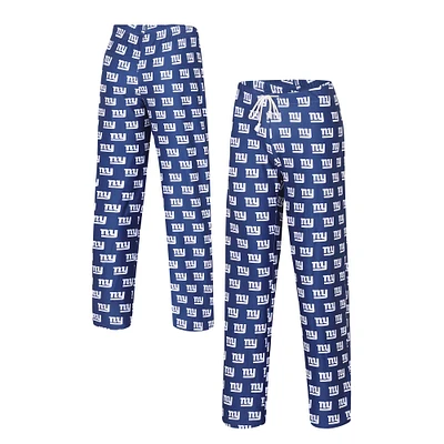 Concepts Sport Royal New York Giants Gauge Allover Print Pantalon de nuit pour femme
