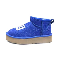 Women's Cuce Royal New York Giants Crystal Platform Boots
