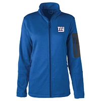 Dunbrooke Heather Royal New York Giants Freestyle Teflon Shield Veste entièrement zippée pour femme