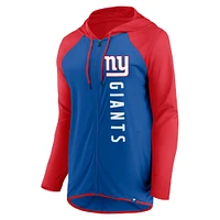 Women's Fanatics Royal/Red New York Giants Forever Fan Full-Zip Hoodie