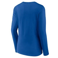 Women's Fanatics Royal New York Giants Hometown Sweep Long Sleeve V-Neck T-Shirt