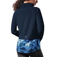 Women's MSX by Michael Strahan Navy New York Giants Grace Raglan Full-Zip Running Jacket