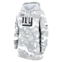 Women's Nike Arctic Camo New York Giants 2024 Salute To Service Club Fleece Oversized Pullover Hoodie