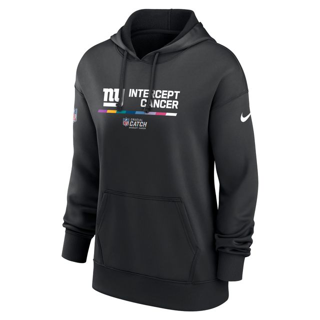 Chandail à capuchon Therma Performance pour femme Nike New York Giants 2022 Crucial Catch - Noir