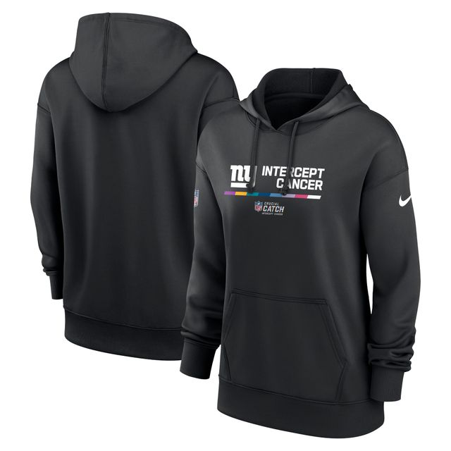 Chandail à capuchon Therma Performance pour femme Nike New York Giants 2022 Crucial Catch - Noir